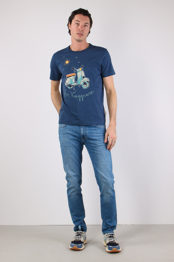 T-shirt Ricamo Vespa Inchiostro-6