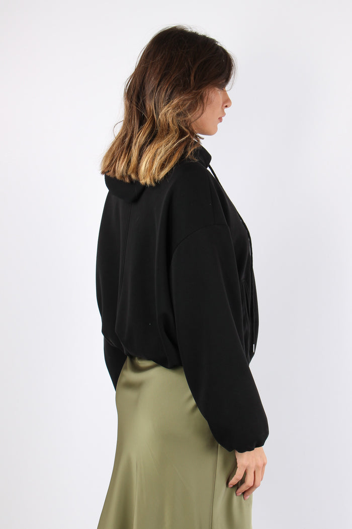 Felpa Modal Fodera Cappuccio Nero-6