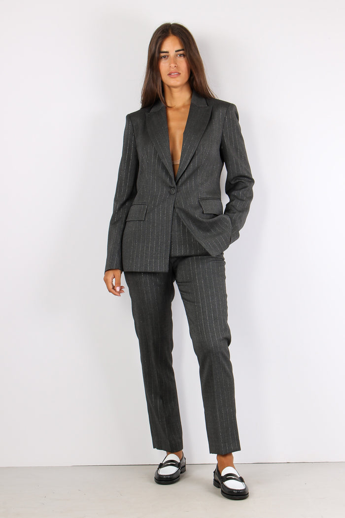 Baetis Pantalone Gessato Lurex Grigio