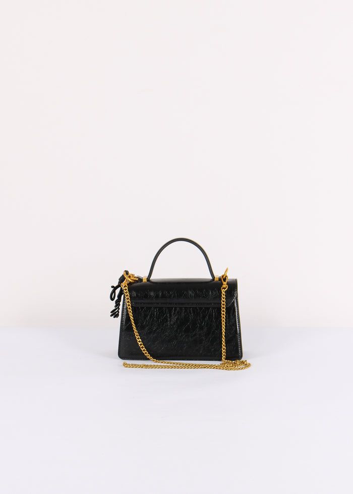 Mini Bag Effetto Marmorizzato Nero-4