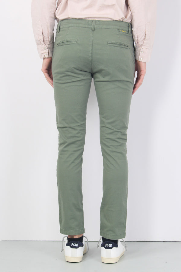 Pantalone Chino Slim Verde Militare-2