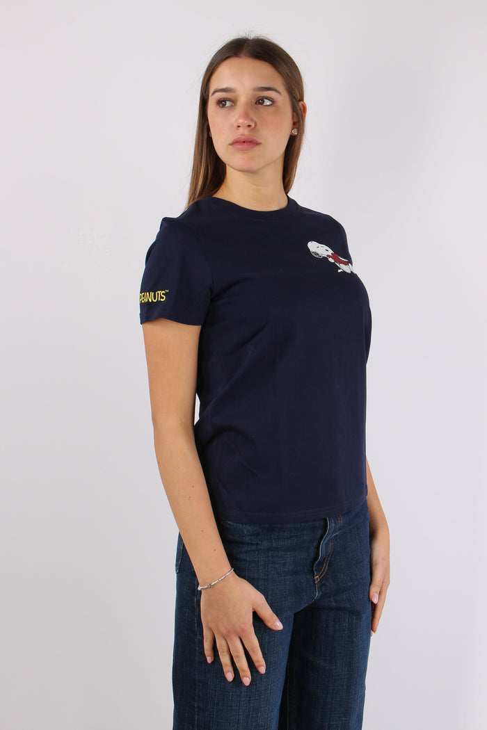 T-shirt Stampa Laterale Navy Blue-8