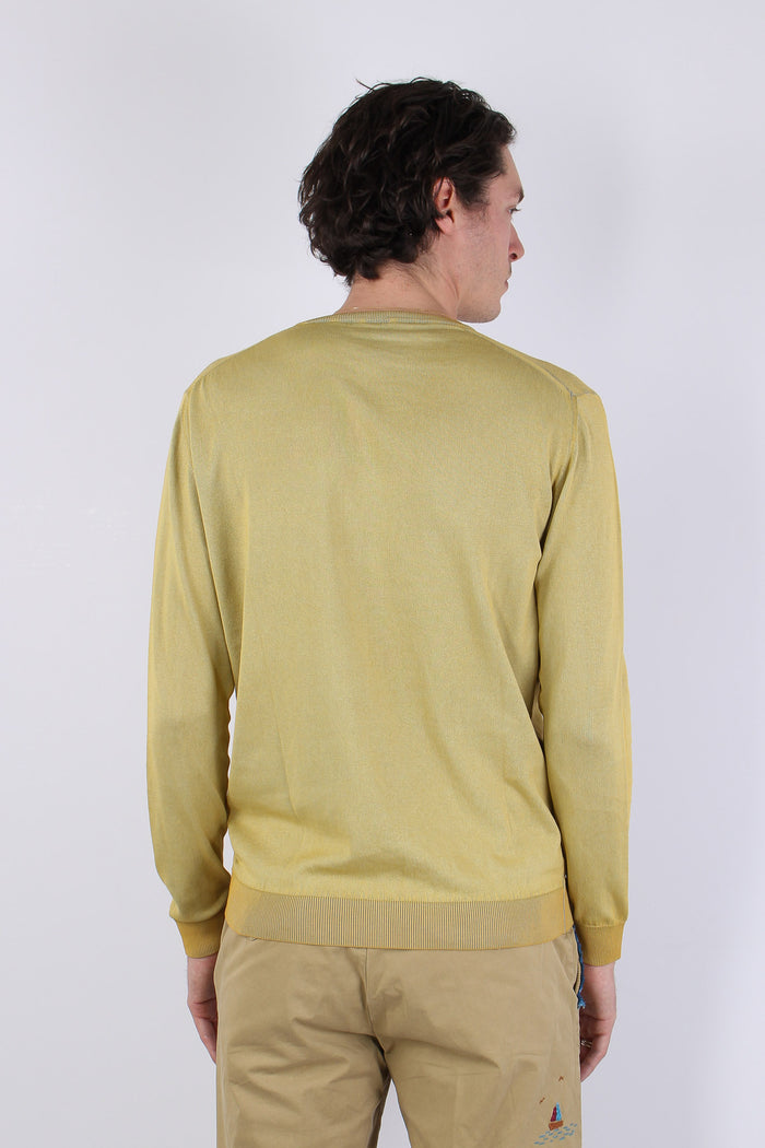 Maglia M/l Filo Reversibile Mostarda/argendo-5