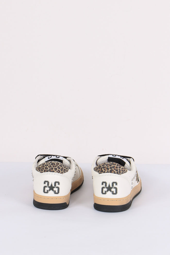 Sneakers Week Animalier Borchie Bianco/leopard-3