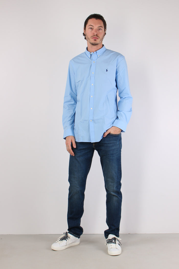 Camicia Slim Stretch Popeline Austin Blue-2