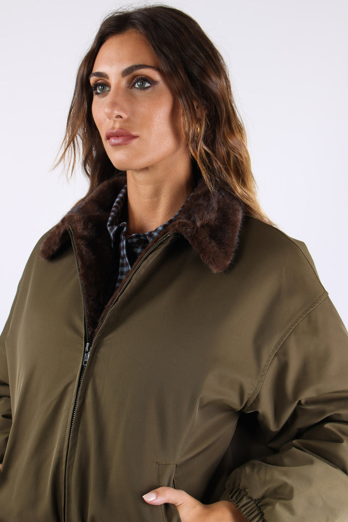 Bomber Inserto Ecopelliccia Militare-9