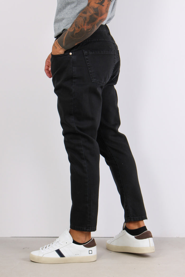 Pantalone Bull Taglio Denim Nero-6