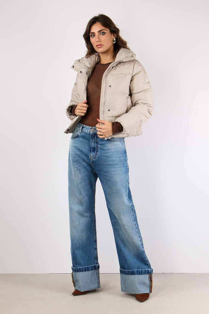 Piumino Corto Animalier Canapa-2