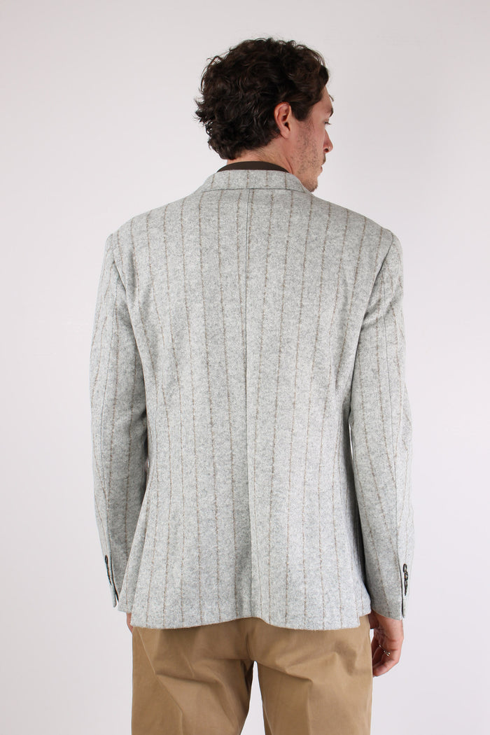 Giacca Gessata Grigio-4