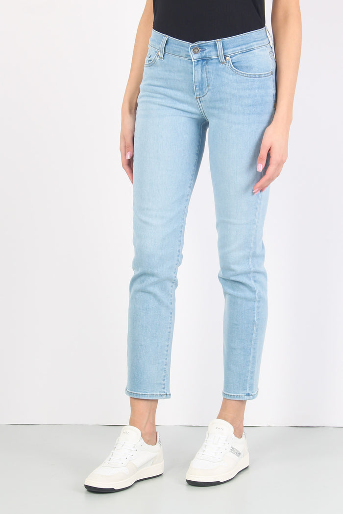Jeans Authentic Crpped Denim Chiaro-6