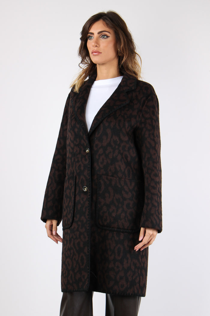 Cappotto Monopetto Over Leopard-4