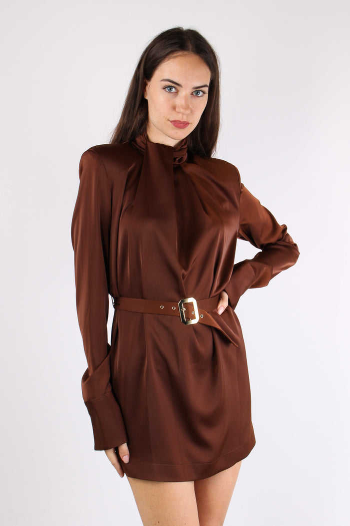 Abito Raso Cintura Brown-7