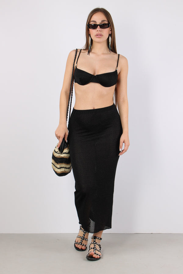 Gonna Lunga Lurex Nero