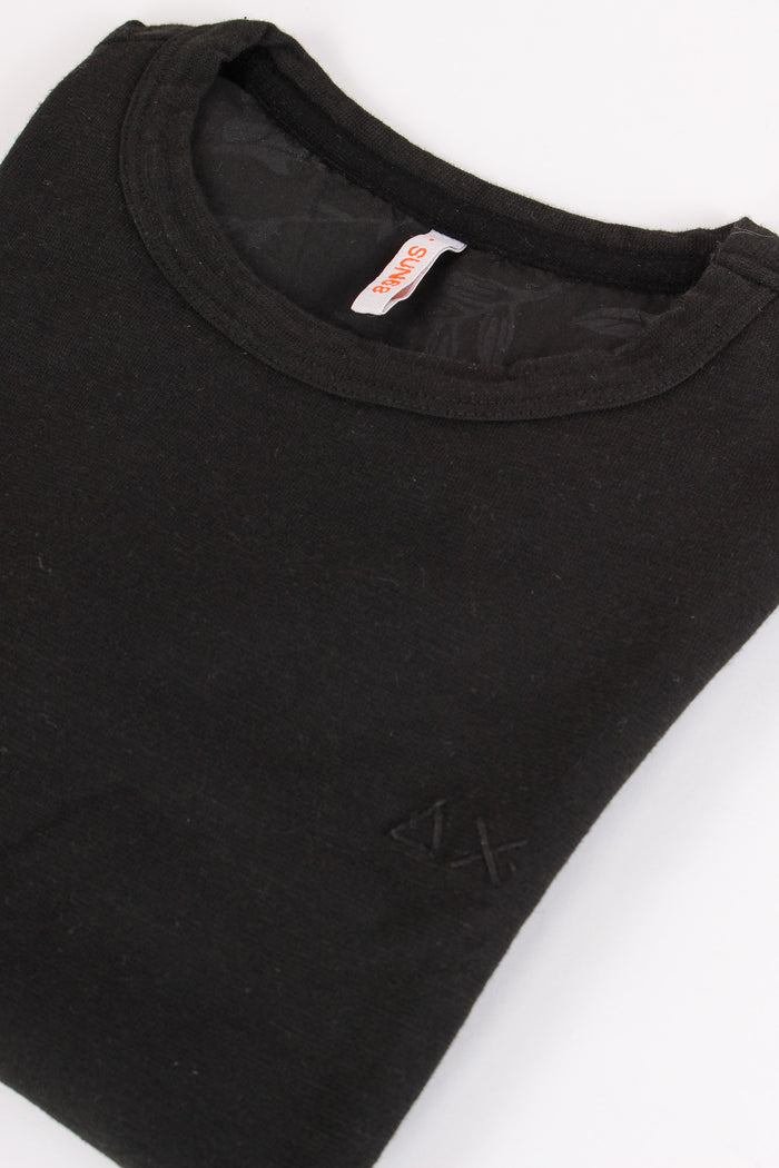 T-shirt Cotone Fiammato Nero-4