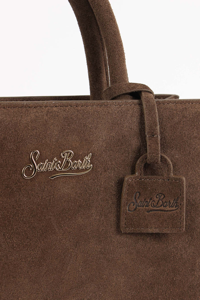 Borsa A Mano Media Scamosciata Brown-6