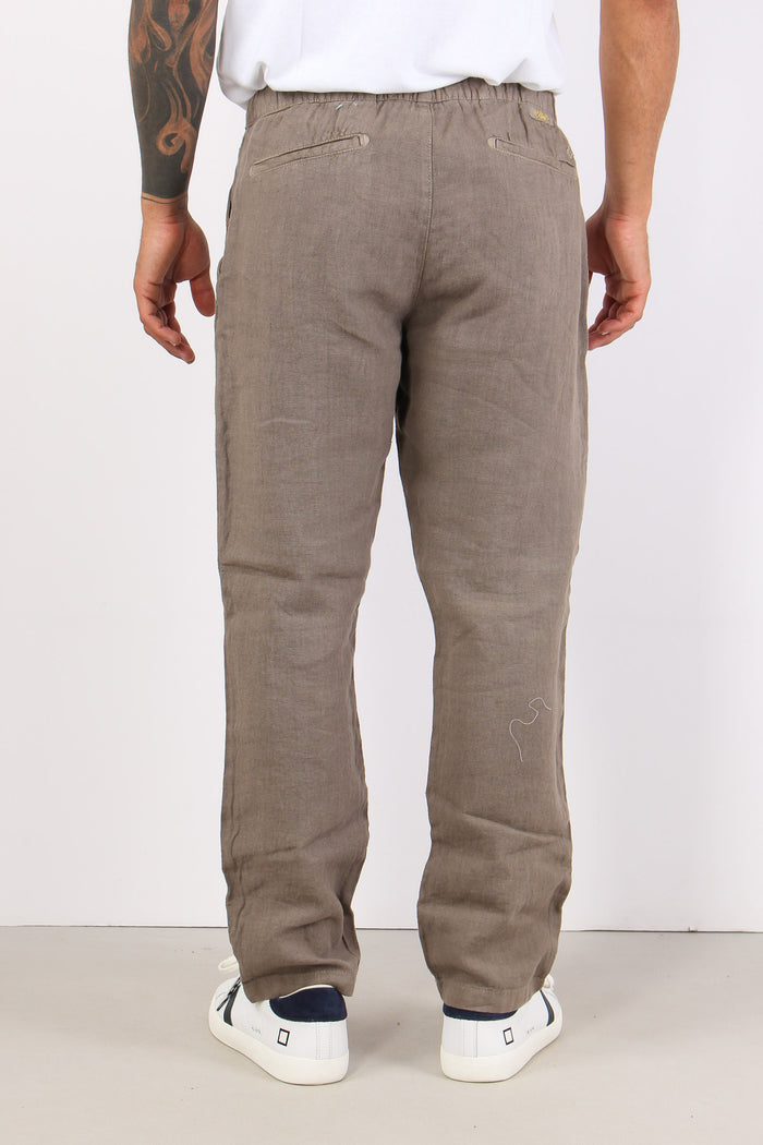 Pantalone Fit Coulisse Fango-4