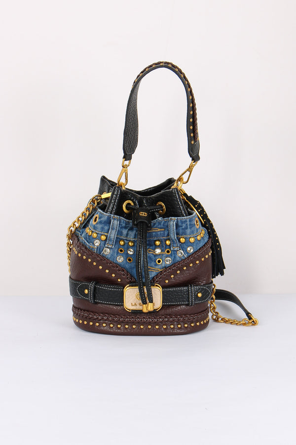 Secchiello Inserto Denim Dark Brown