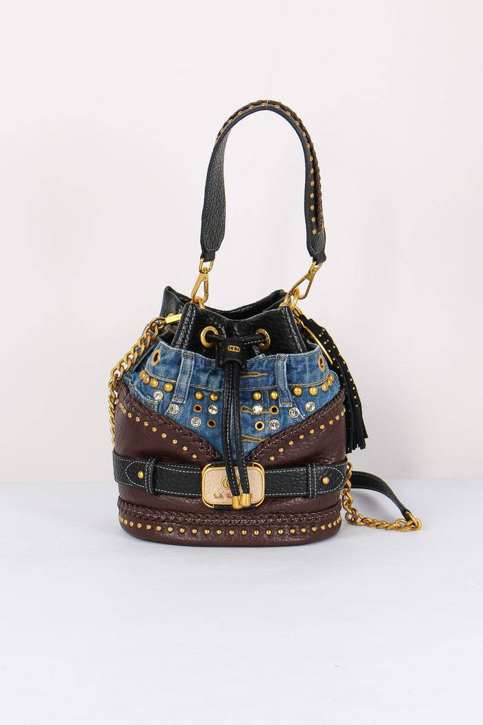 Secchiello Inserto Denim Dark Brown