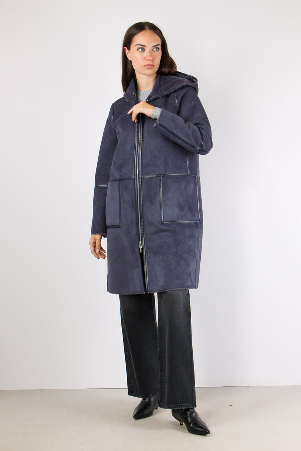 Ecomontone Lungo Cappuccio Night Grey