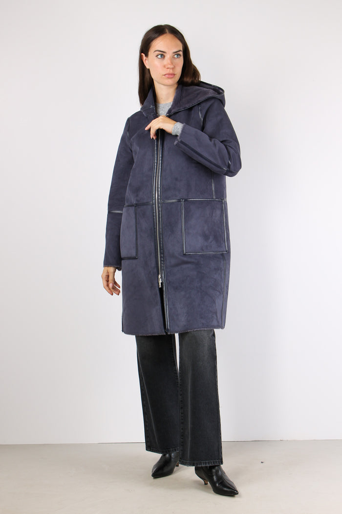 Ecomontone Lungo Cappuccio Night Grey