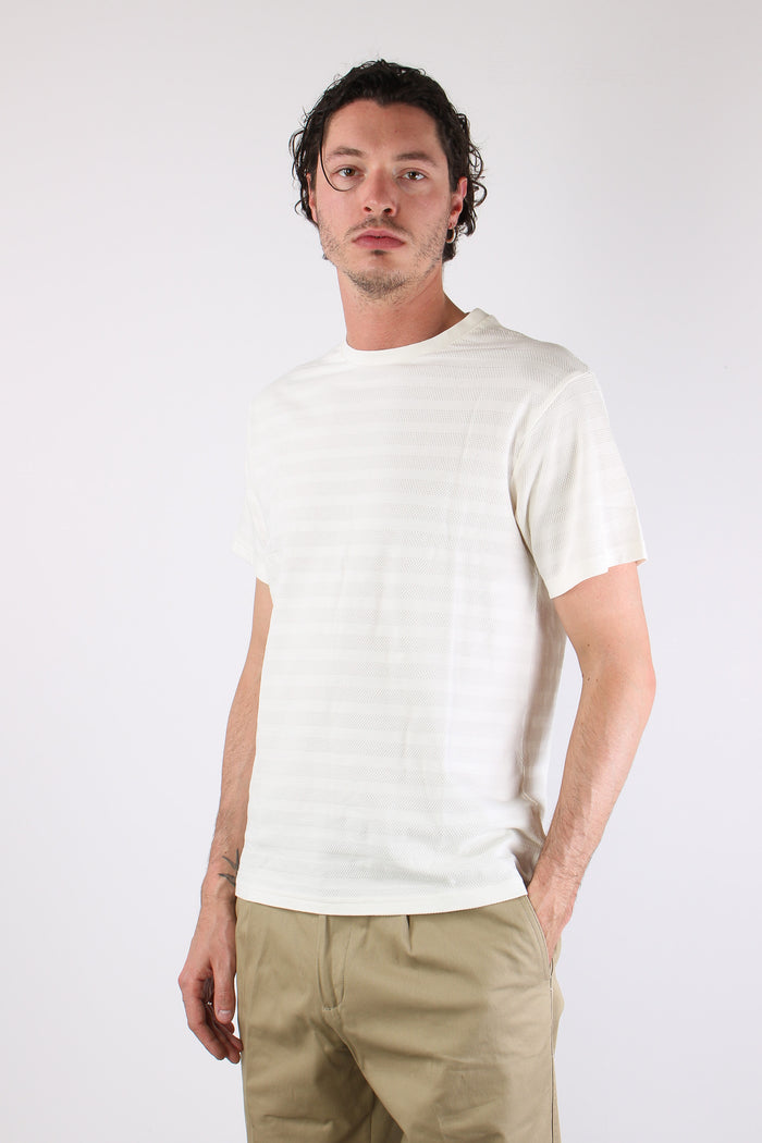 T-shirt Girocollo Basica Off White-3