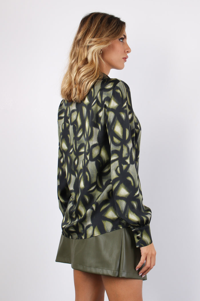 Camicia Fluida Tie Dye Dark Green-6