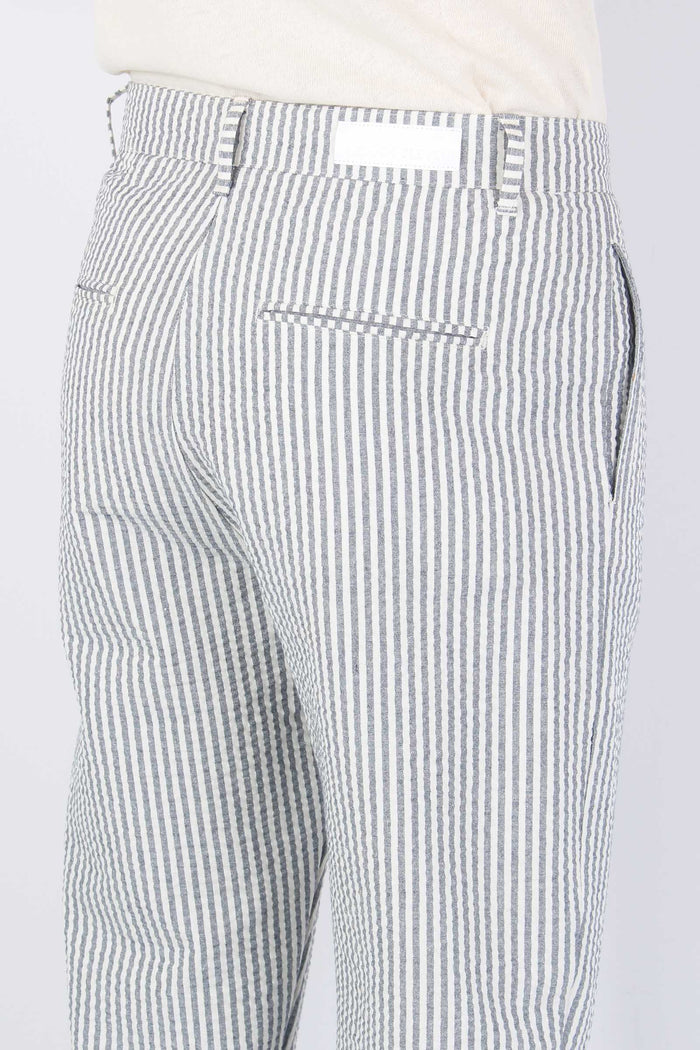 Pantalone Cotone Gessato Blu/bianco-7