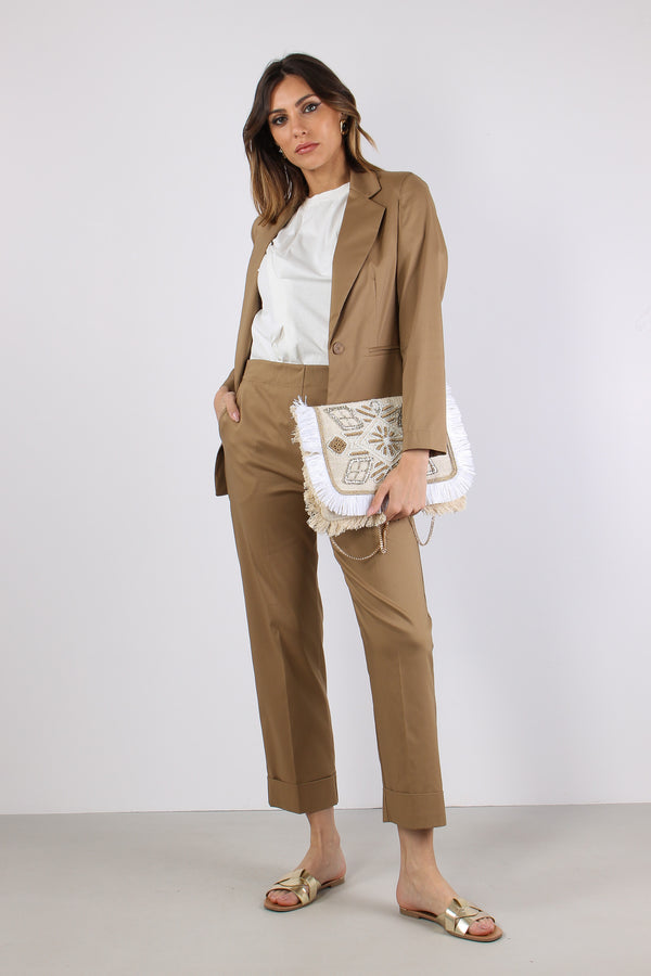 Pantalone Dritto Risvolto Terra