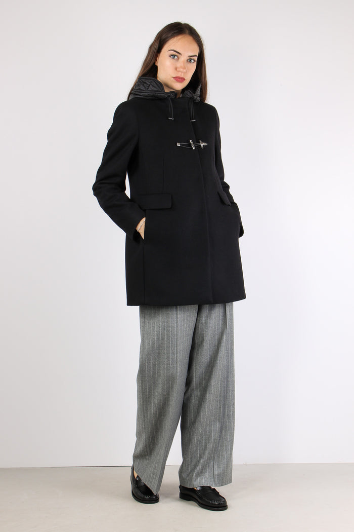 Cappotto Toggle Panno Nero
