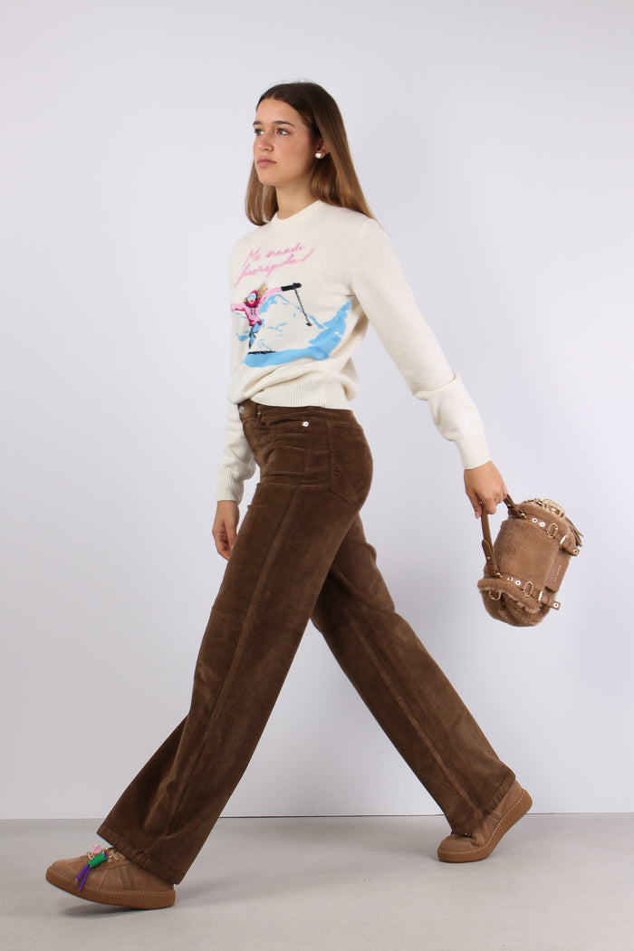 Girocollo Mi Mandi Fuori Pista Bianco-5