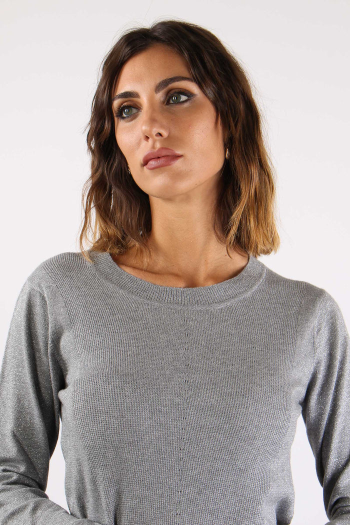 Maglia Viscosa Lurex Grigio-8