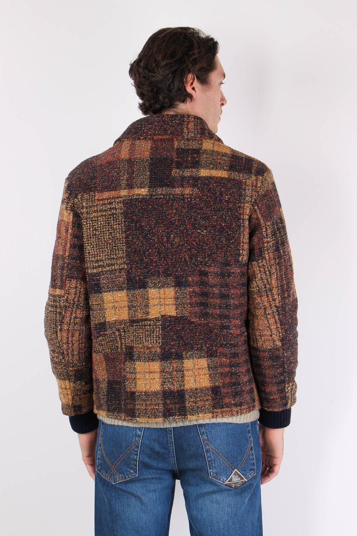 Giubbotto Corto Quadri Tasca T Ruggine-5