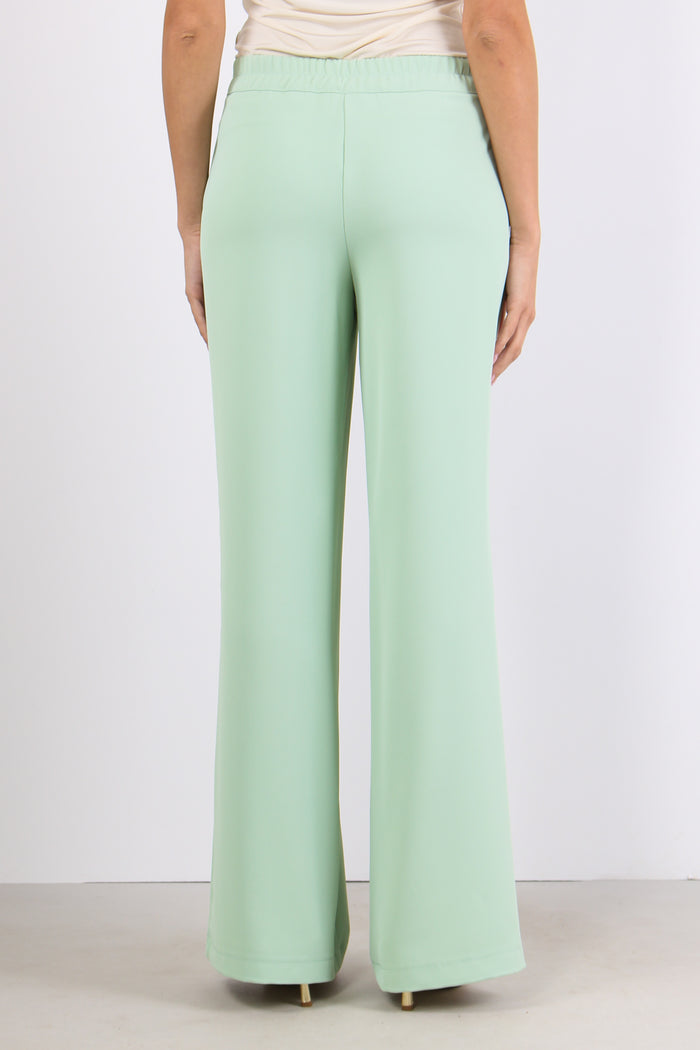 Pantalone Gamba Dritta Fluido Verde-4