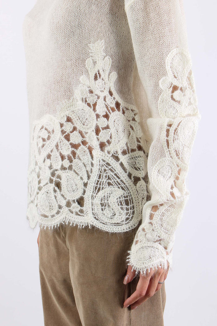 Maglia Inserto Pizzo Burro-6