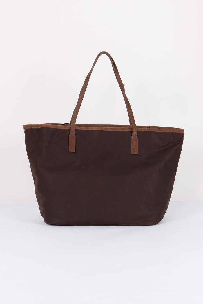Borsa City Ricamo Logo Brown-3