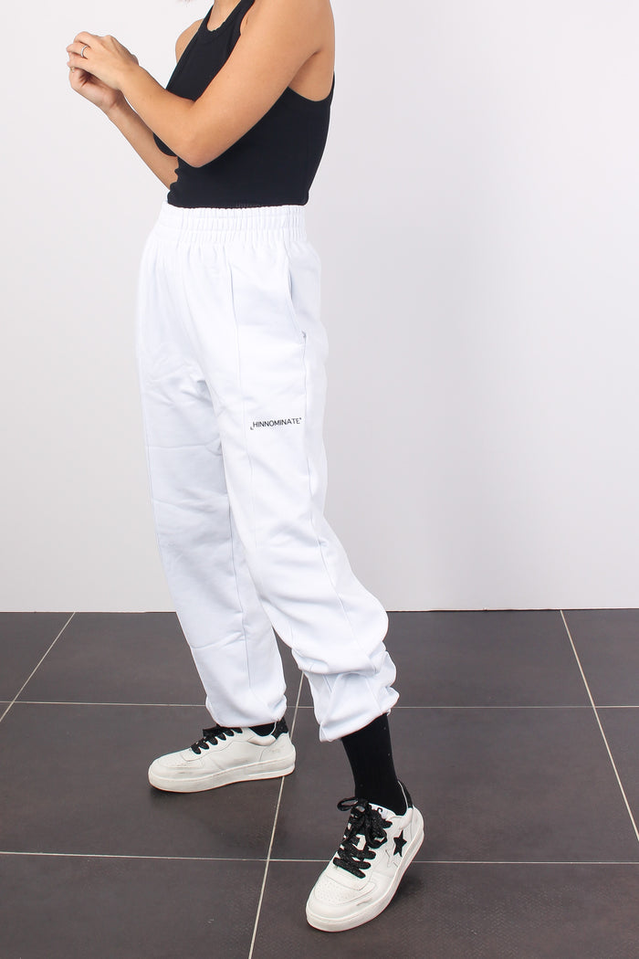 Pantalone Felpa Nervature Bianco-6