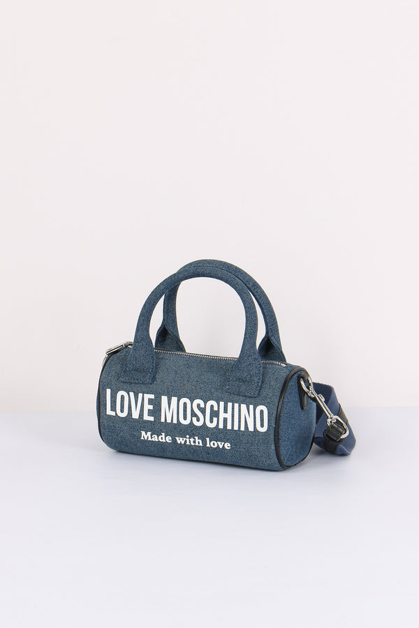 Bauletto Canvas Lettering Denim-2