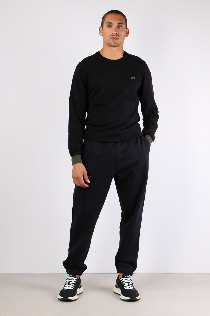 Maglia Misto Lana Toppa Contra Nero-3