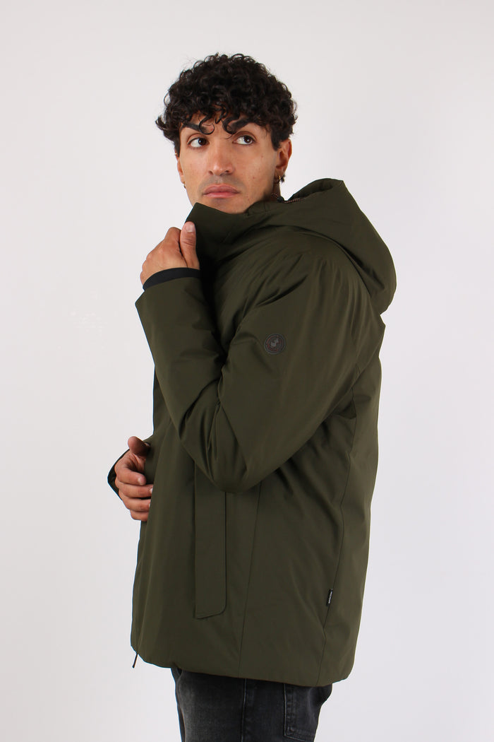 Obione Giubbotto Corto Tessuto Land Green-3