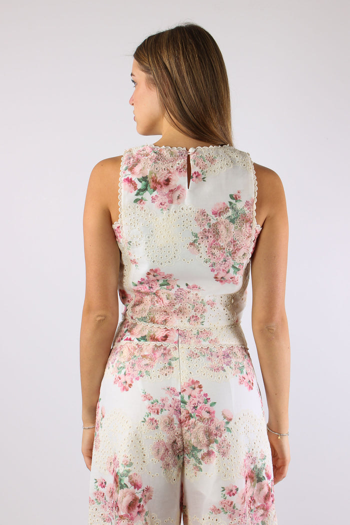 Top Sangallo Fantasia Fiori Bianco/rosa-5