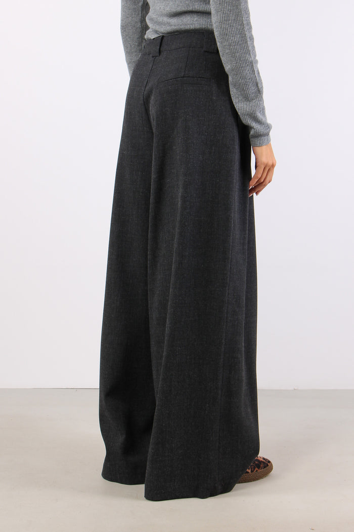 Pantalone Lana Maxi Pences Grigio-5