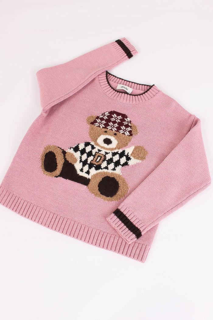 Pullover Ricamo Orsetto Gesso/lilla-4