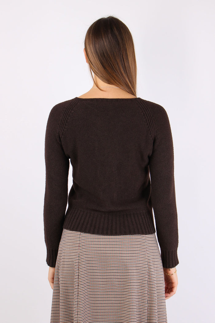 Maglia Viscosa Treccia Central Moro-4