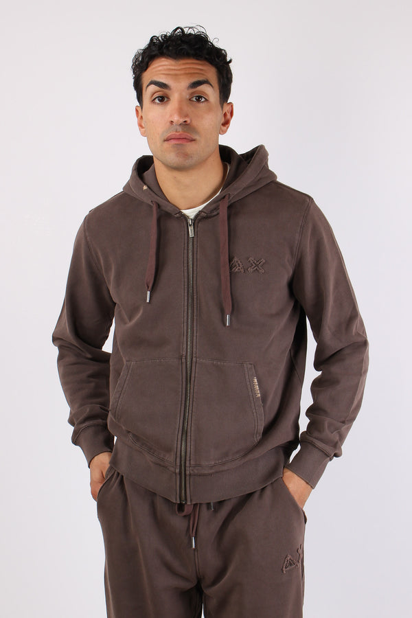 Felpa Full Zip Delavee Marrone-2