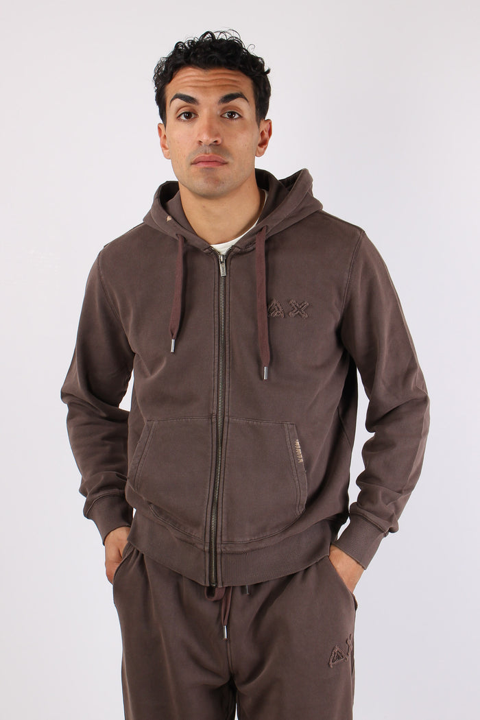 Felpa Full Zip Delavee Marrone-2