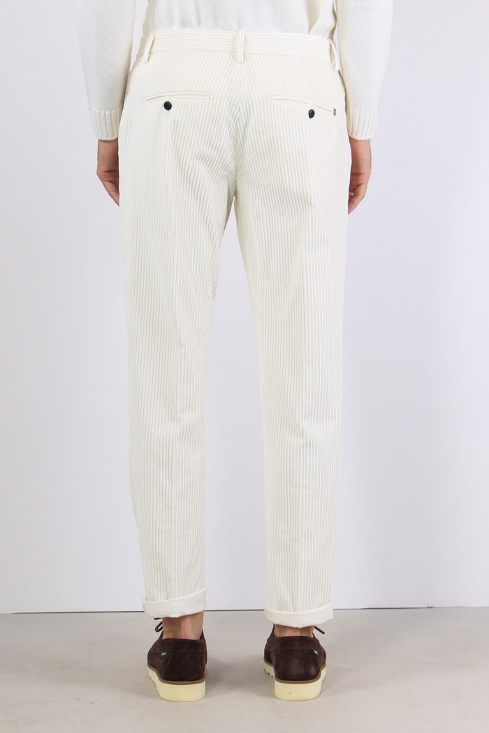 Gaubert Pantalone Velluto Rocc Panna-4