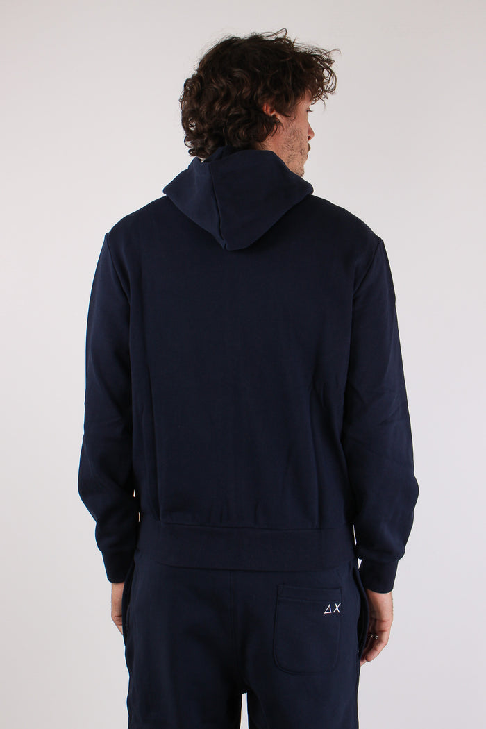 Felpa Full Zip Cappuccio Navy Blue-5