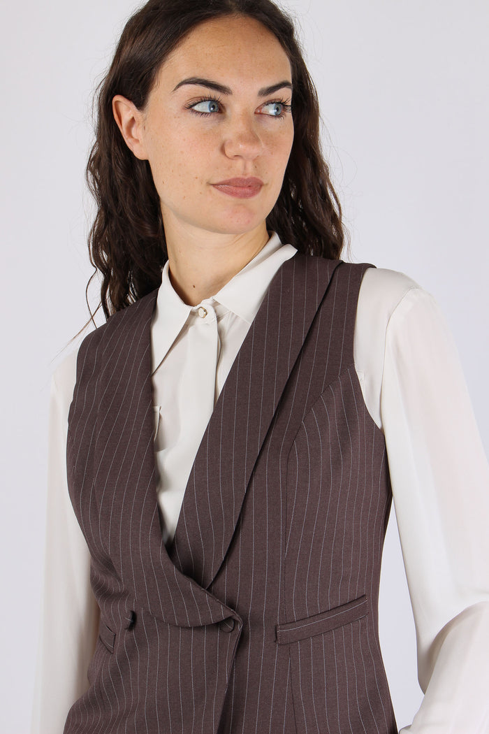 Gilet Gessato Taupe-7