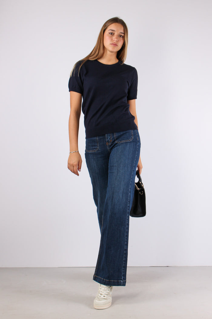 Maglia Viscosa M/m Blu-5