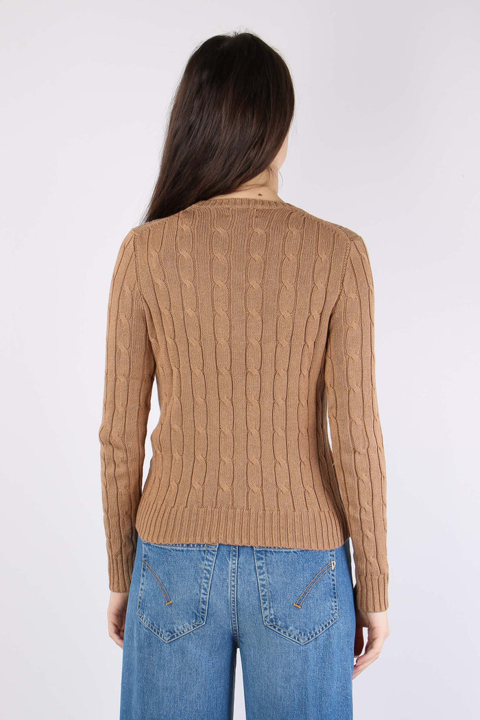 Pullover Trecce Cotone Camel Melange-4